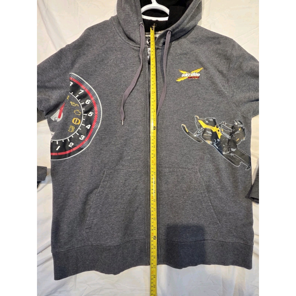 Ski-Doo Team BRP Men's Full Zip XL Sweaters Gray With Embroided Logo - Picture 7 of 10